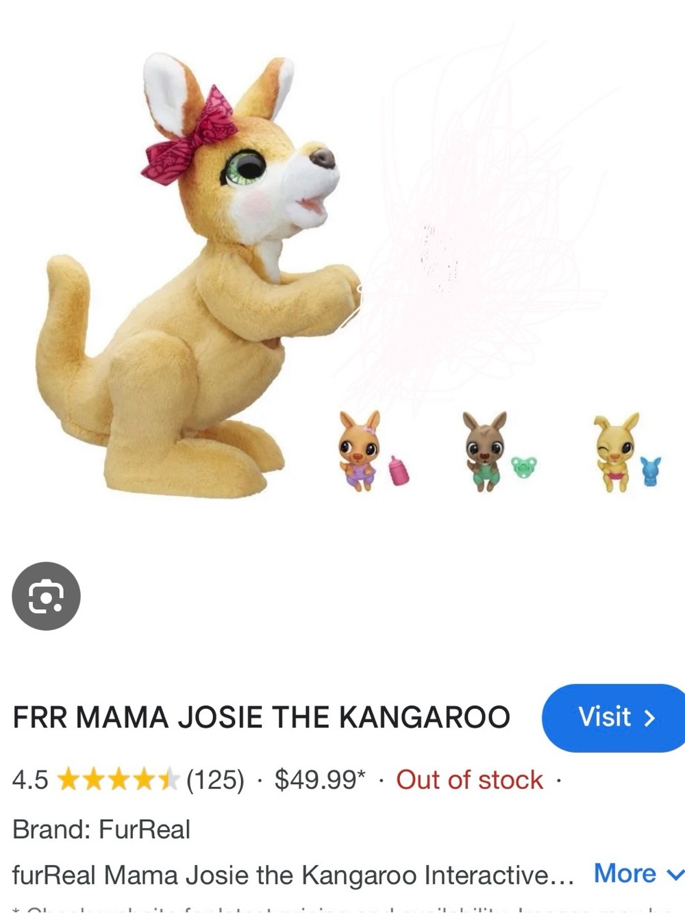 furReal Mama Josie Plush Kangaroo - Tan